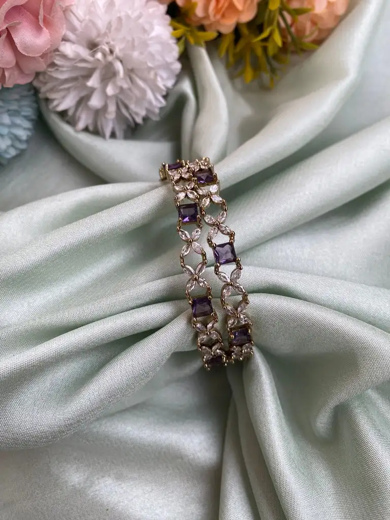 Purple Stone Bangles